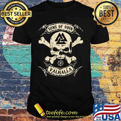 Vikings skull sons of odin valhalla vintage shirt