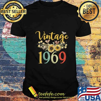 Vintage 1969 Sunflower 51st Birthday Awesome Since 1969 T-Shirt