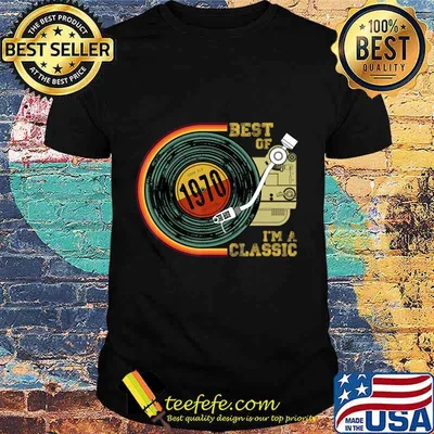 Vintage Best Of 1970 I'm Classic 50th Birthday Retro Vinyl T-Shirt