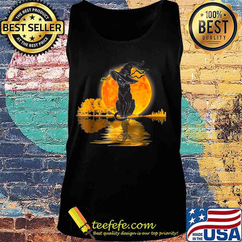 Vintage Halloween Scary Black Cat Witch Hat Moon Witchy Gift T-Shirt Tank top Vintage Halloween Scary Black Cat Witch Hat Moon Witchy Gift T-Shirt Tank top