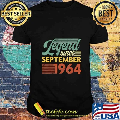 Vintage Legend Since September 1964 Birthday T-Shirt