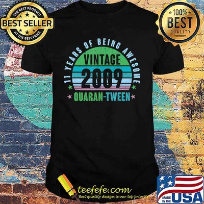 Vintage Quarantween quarantine birthday 11 year old gift T-Shirt