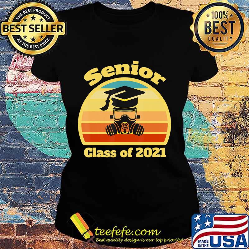 Vintage Senior 2021 Class Of 2021 Graduation face mask T-Shirt Ladies tee Vintage Senior 2021 Class Of 2021 Graduation face mask T-Shirt Ladies tee