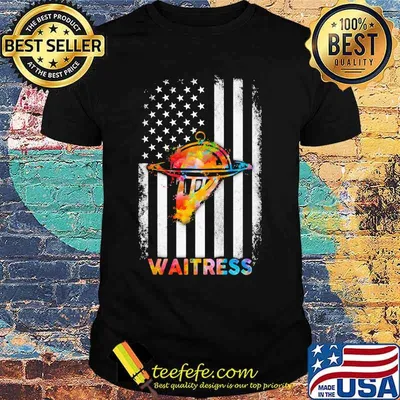 Waitress American Flag Independence Day Shirt