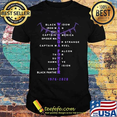 Wakanda forever black widow iron man hulk captain america dr strange 1976 2020 shirt