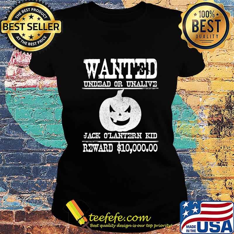 Wanted Halloween Jack O'Lantern Pumpkin Western Poster Funny T-Shirt Ladies tee Wanted Halloween Jack O'Lantern Pumpkin Western Poster Funny T-Shirt Ladies tee