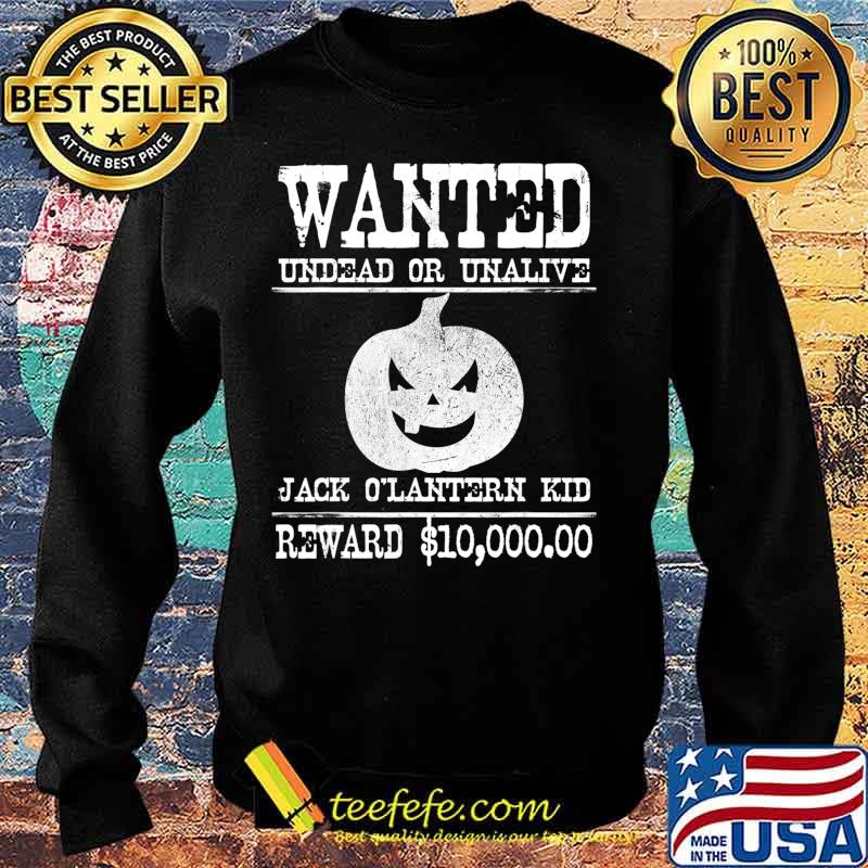 Wanted Halloween Jack O'Lantern Pumpkin Western Poster Funny T-Shirt Sweater Wanted Halloween Jack O'Lantern Pumpkin Western Poster Funny T-Shirt Sweater