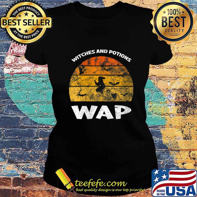 WAP Witches And Potions Retro Sunset Funny WAP wordplay Shirt Ladies tee WAP Witches And Potions Retro Sunset Funny WAP wordplay Shirt Ladies tee