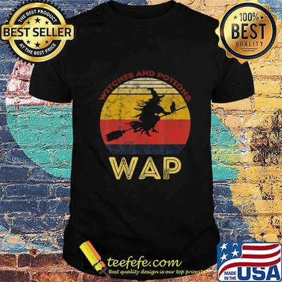 WAP Witches And Potions Retro Sunset Vintage Witch T-Shirt