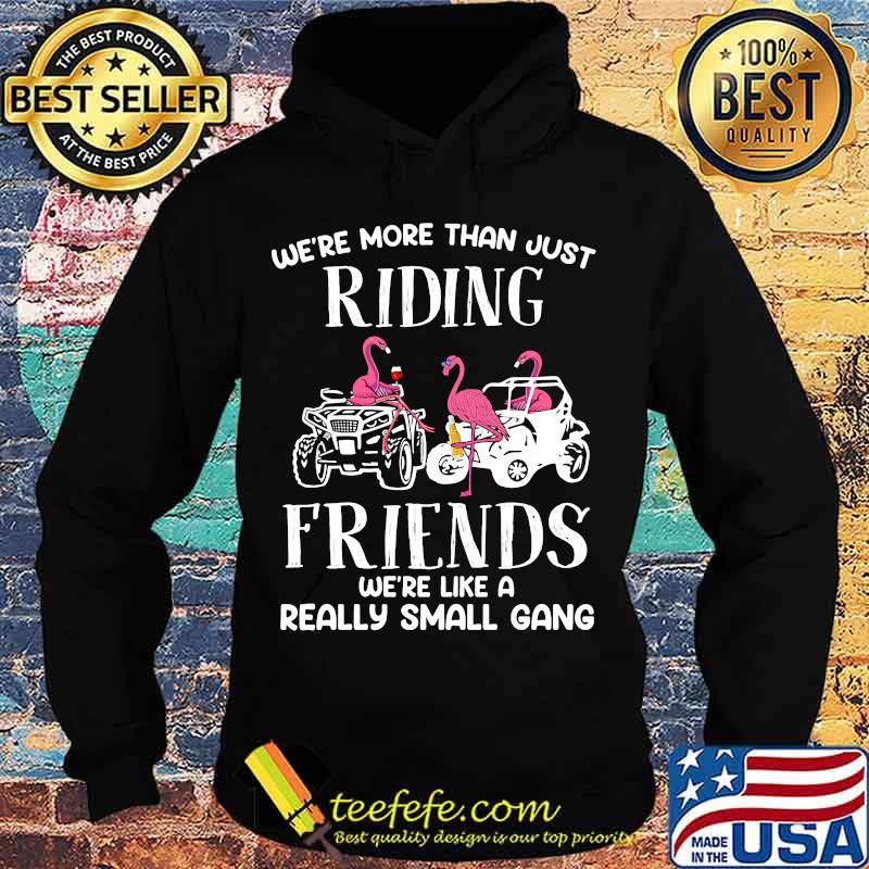 WE'RE MORE THAN JUST RIDING FRIENDS WE'RE LIKE A REALLY SMALL GANG ATV FLAMINGOS SHIRT Hoodie WE'RE MORE THAN JUST RIDING FRIENDS WE'RE LIKE A REALLY SMALL GANG ATV FLAMINGOS SHIRT Hoodie