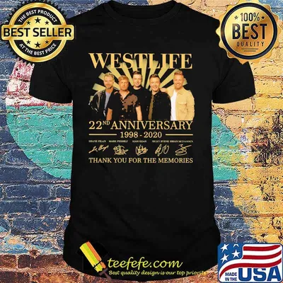 Westlife 22nd anniversary 1998 2020 thank for the memories signatures shirt