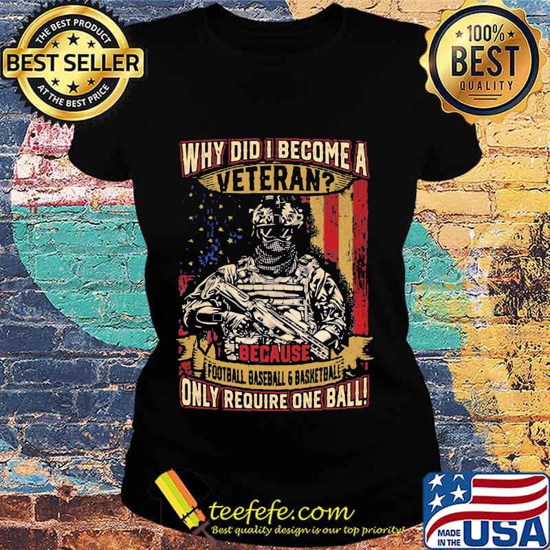Why Did I Become A Veteran Because Football Baseball And Basketball Only Require One Ball Amrican Flag Independence Day Shirt Ladies tee Why Did I Become A Veteran Because Football Baseball And Basketball Only Require One Ball Amrican Flag Independence Day Shirt Ladies tee