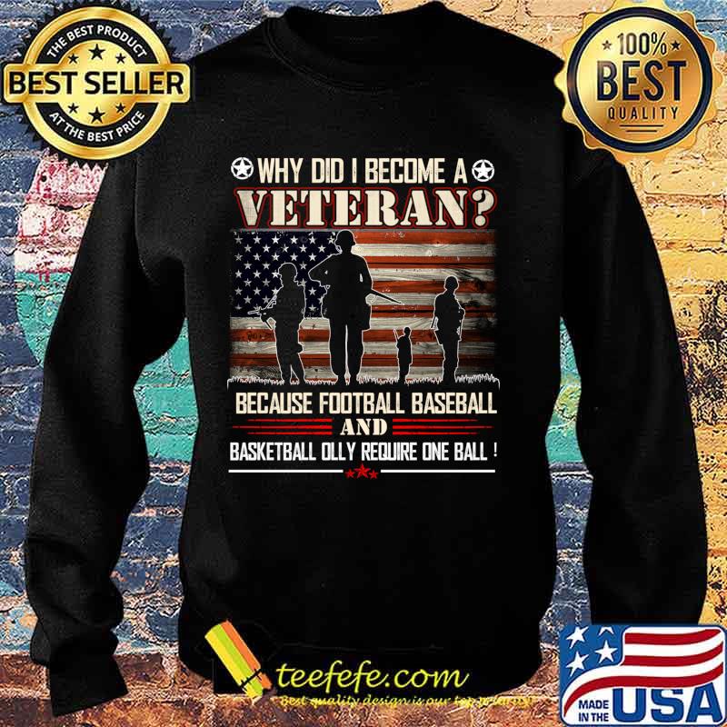 Why Did I Become A Veteran Because Football Baseball Shirt Sweater Why Did I Become A Veteran Because Football Baseball Shirt Sweater