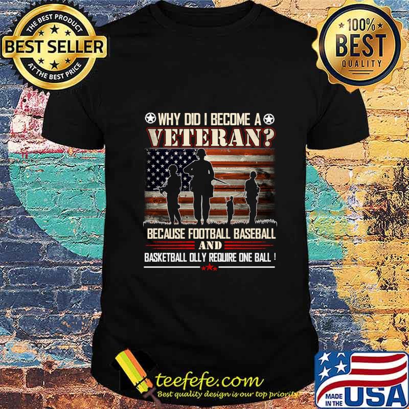 Why Did I Become A Veteran Because Football Baseball Shirt Why Did I Become A Veteran Because Football Baseball Shirt