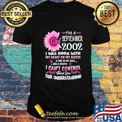 Womens September Girl 2002 T-Shirt 18th Birthday Gift 18 Yrs Old T-Shirt