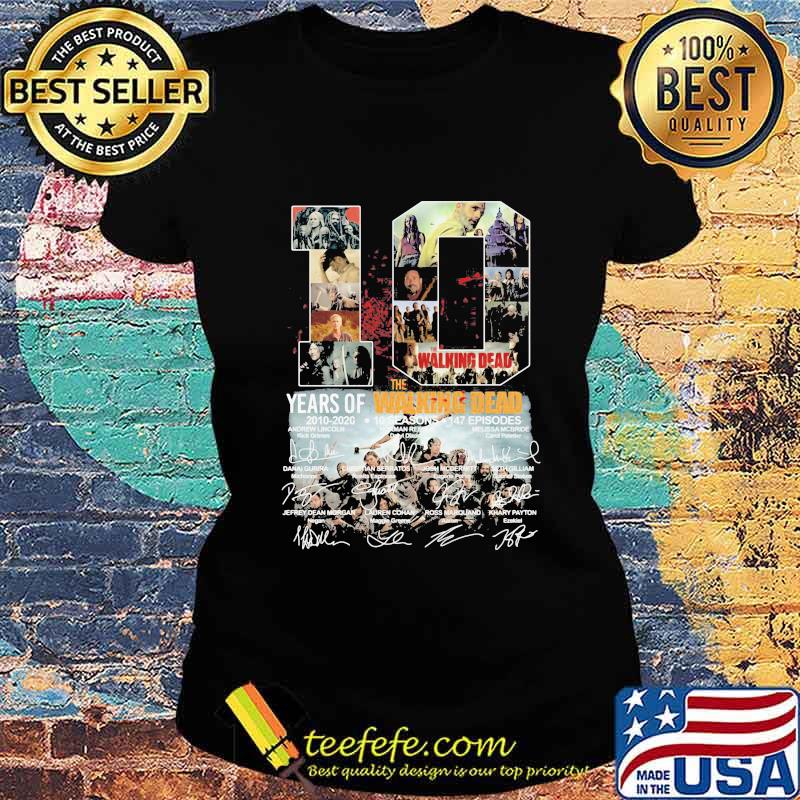 10 years of 2010 2020 the walking dead signatures s Ladies tee 10 years of 2010 2020 the walking dead signatures s Ladies tee