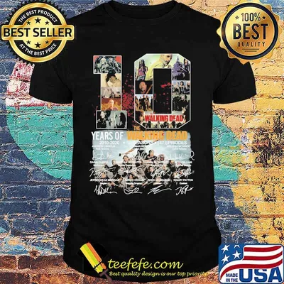 10 years of 2010 2020 the walking dead signatures shirt