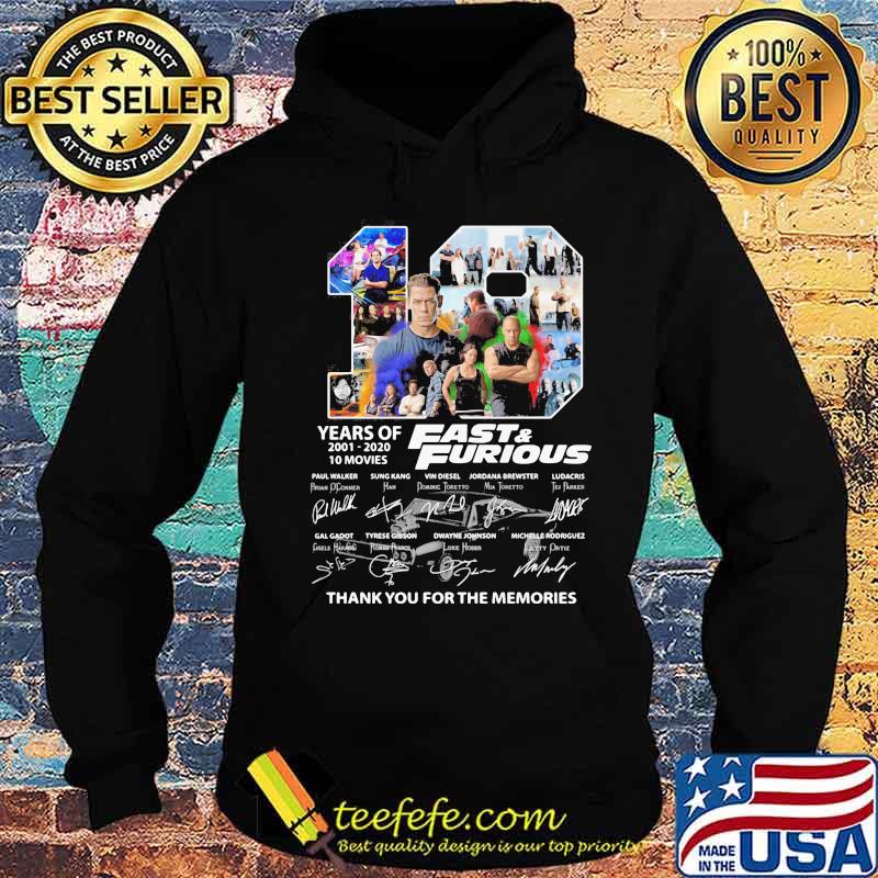 19 years of 2001-2020 Fast and Furious 10 movies signature s Hoodie 19 years of 2001-2020 Fast and Furious 10 movies signature s Hoodie