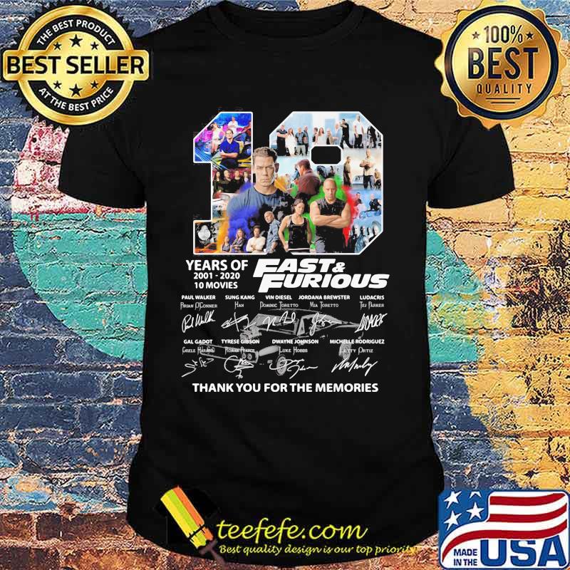 19 years of 2001-2020 Fast and Furious 10 movies signature shirt 19 years of 2001-2020 Fast and Furious 10 movies signature shirt