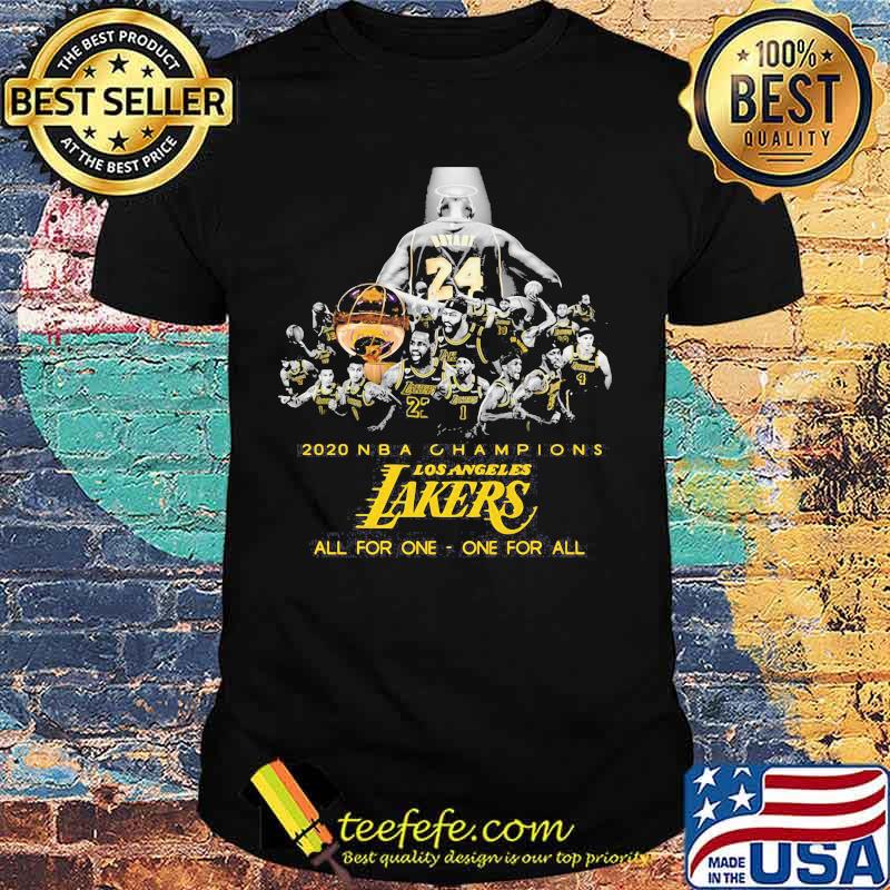 2020 nba champions los angeles lakers all for one one for all shirt