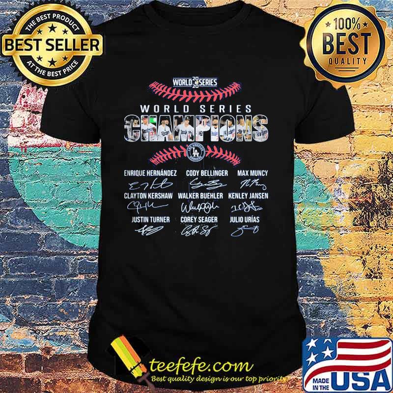 2020 world series world series los angeles dodgers signatures shirt