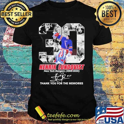 30 henrik lundqvist new york rangers 2005 2020 thank for the memories signature shirt