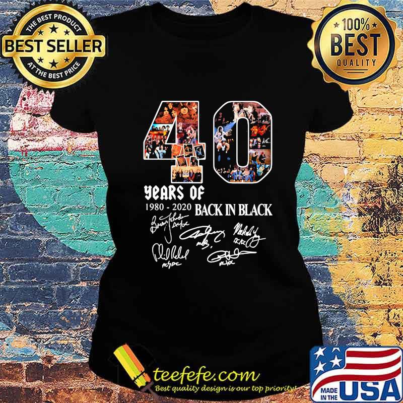 40 years of 1980 2020 back in black signatures s Ladies tee 40 years of 1980 2020 back in black signatures s Ladies tee