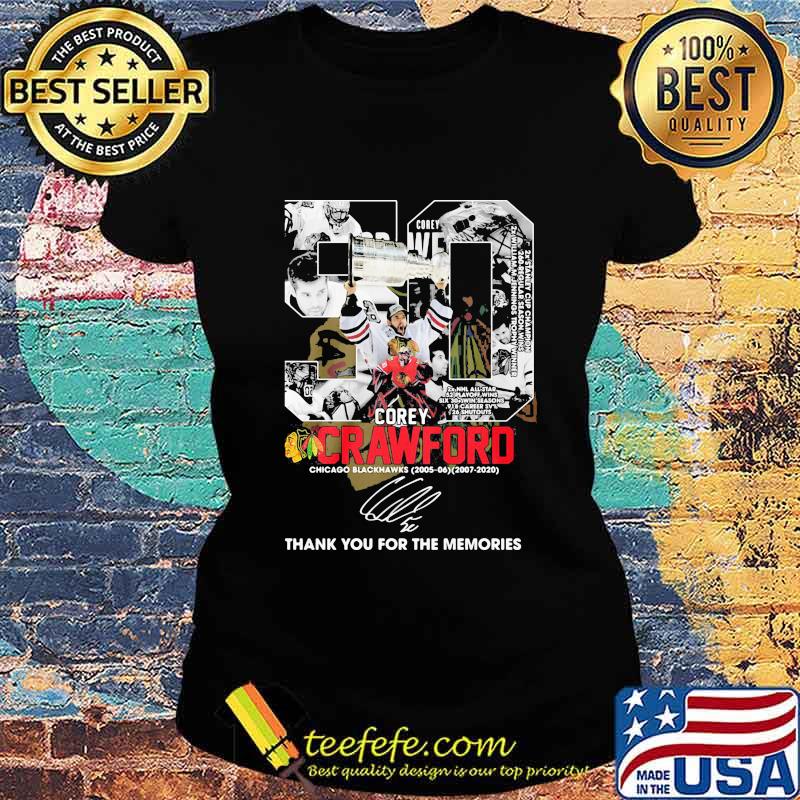 50 corey crawford chicago blackhawks 2006 2020 thank for the memories signatures s Ladies tee 50 corey crawford chicago blackhawks 2006 2020 thank for the memories signatures s Ladies tee