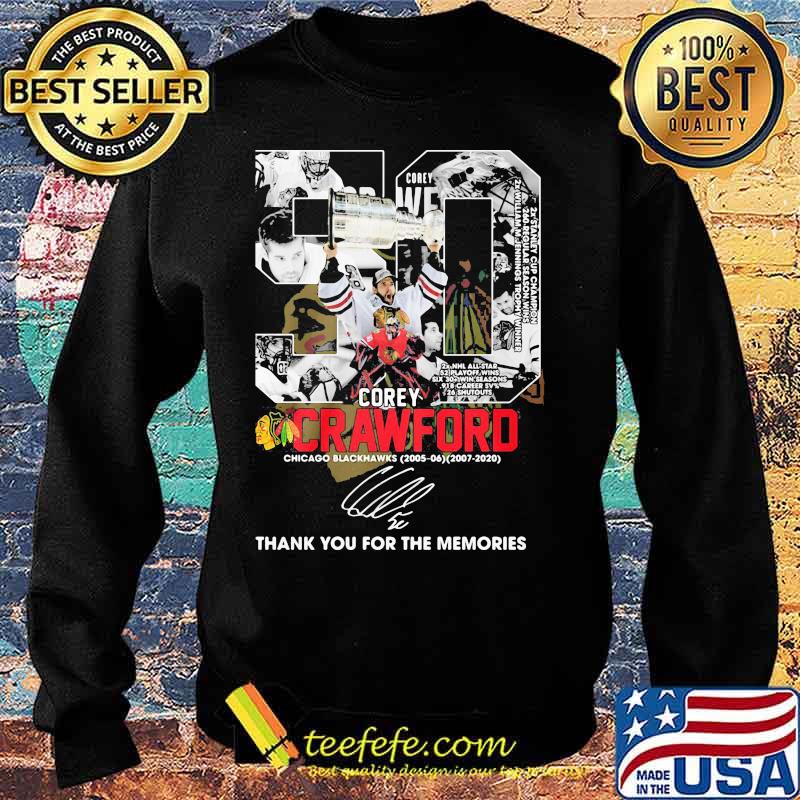 50 corey crawford chicago blackhawks 2006 2020 thank for the memories signatures s Sweater 50 corey crawford chicago blackhawks 2006 2020 thank for the memories signatures s Sweater