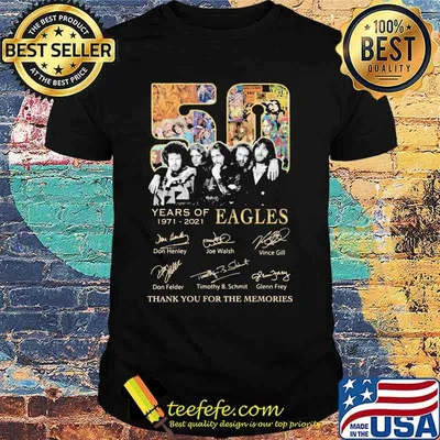 50 years of 1971 2021 eagles thank for the memories signatures vintage shirt