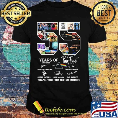 55 years of 1965 2020 pink floyd thank for the memories signatures shirt
