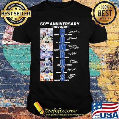 60th anniversary 1960 2020 dallas cowboys signatures shirt