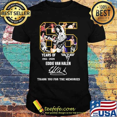 65  years of 1955 2020  eddie van halen thank for the memories signatures shirt