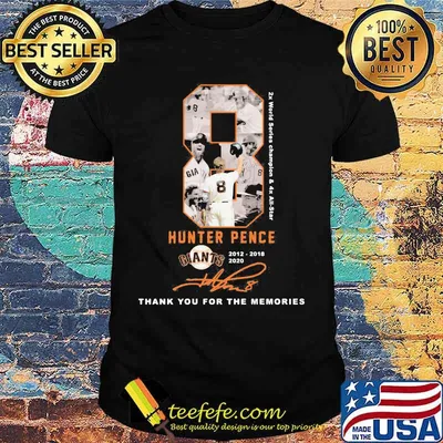 8 hunter pence san francisco giants 2012 2020 thank for the memories signature shirt