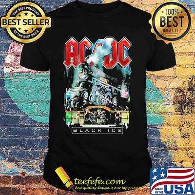 Acdc band black ice train shirt
