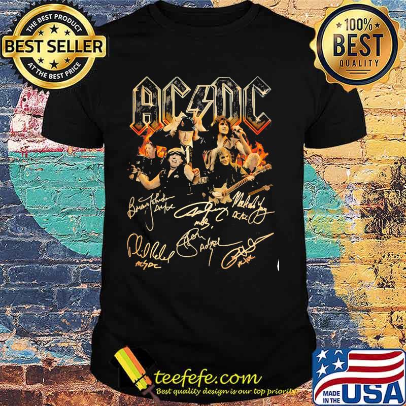 Acdc band members signatures shirt