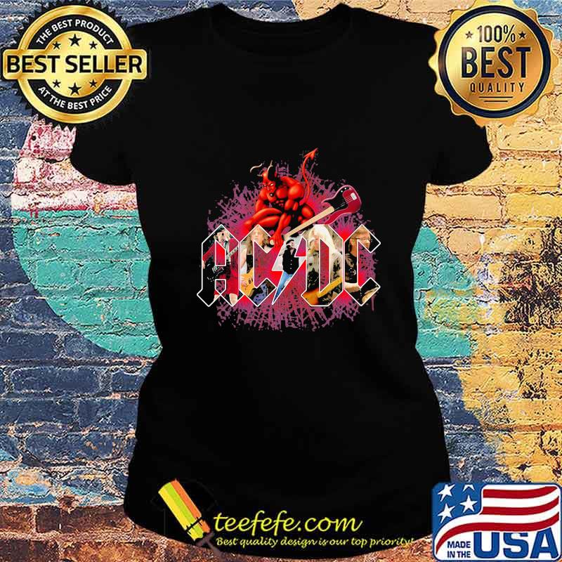 Acdc band santa guitar halloween s Ladies tee Acdc band santa guitar halloween s Ladies tee