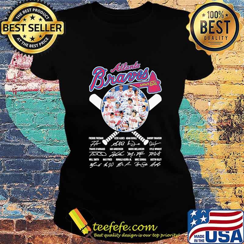 Atlanta braves national league champions 2020 signatures s Ladies tee Atlanta braves national league champions 2020 signatures s Ladies tee