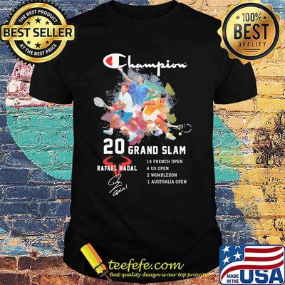 Champion 20 grand slam rafael nadal signature shirt