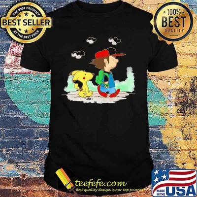 Charlie brown and snoopy pikachu cartoon shirt