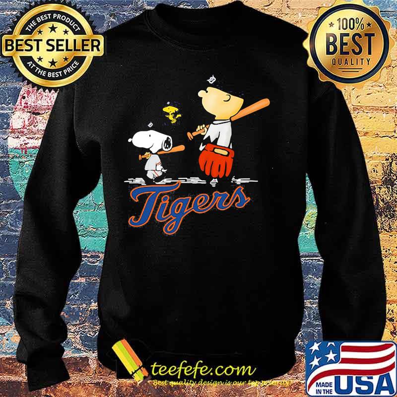 Charlie brown snoopy and woodstock detroit tigers baseball s Sweater Charlie brown snoopy and woodstock detroit tigers baseball s Sweater