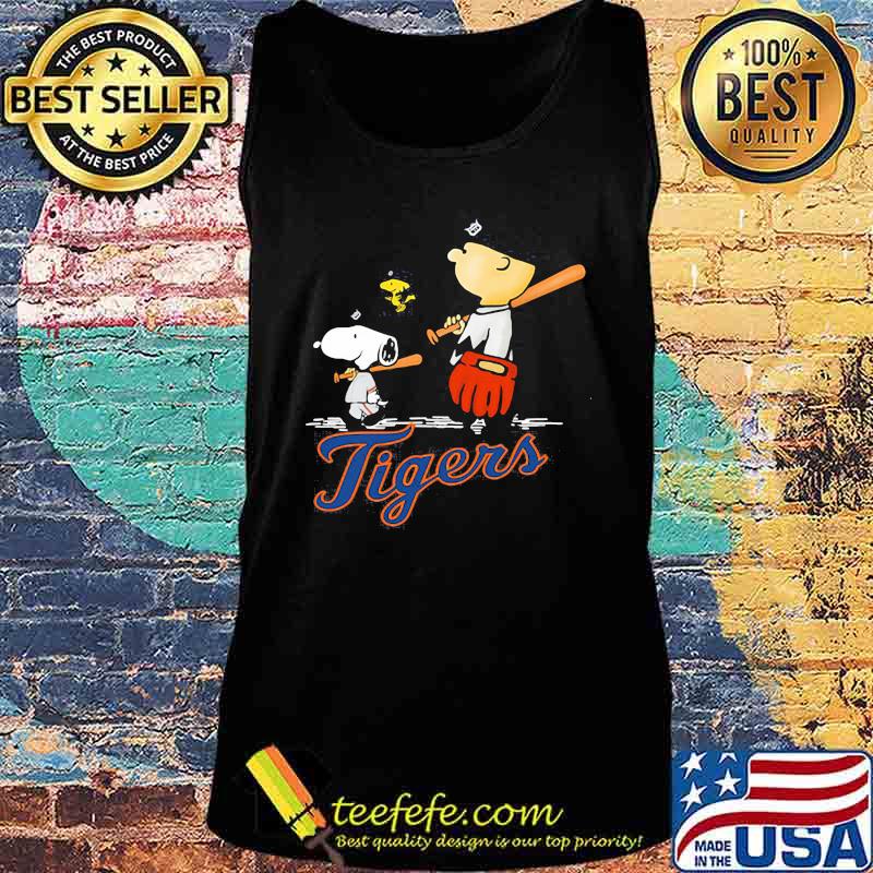 Charlie brown snoopy and woodstock detroit tigers baseball s Tank top Charlie brown snoopy and woodstock detroit tigers baseball s Tank top