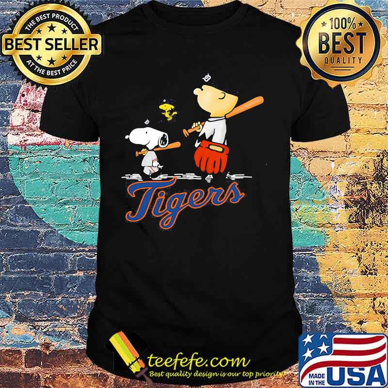 Charlie brown snoopy and woodstock detroit tigers baseball shirt Charlie brown snoopy and woodstock detroit tigers baseball shirt