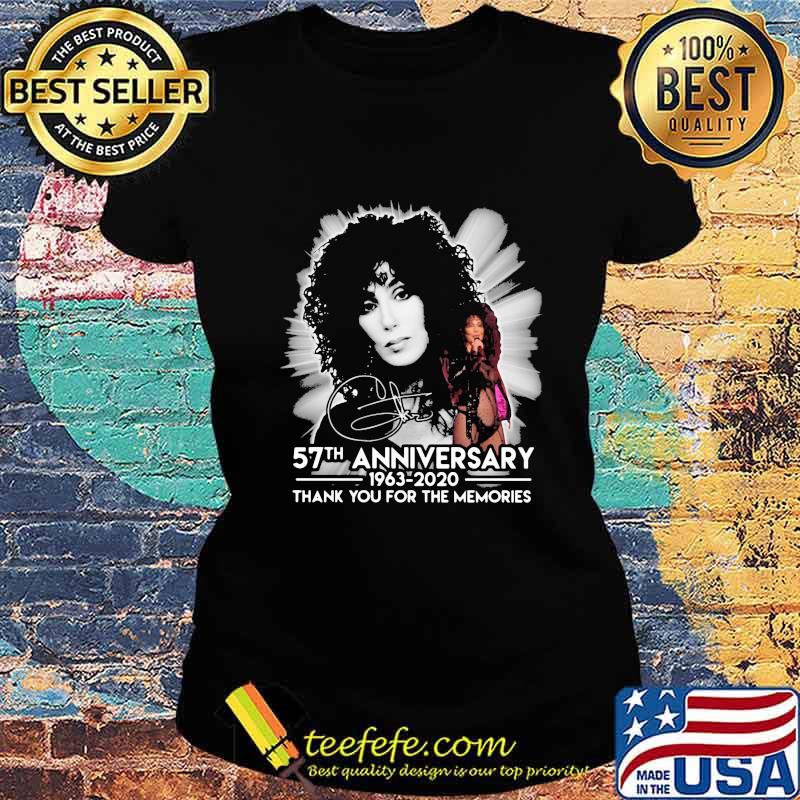 Cher 1980 57th anniversary 1963-2020 thank you for the memories signature s Ladies tee Cher 1980 57th anniversary 1963-2020 thank you for the memories signature s Ladies tee