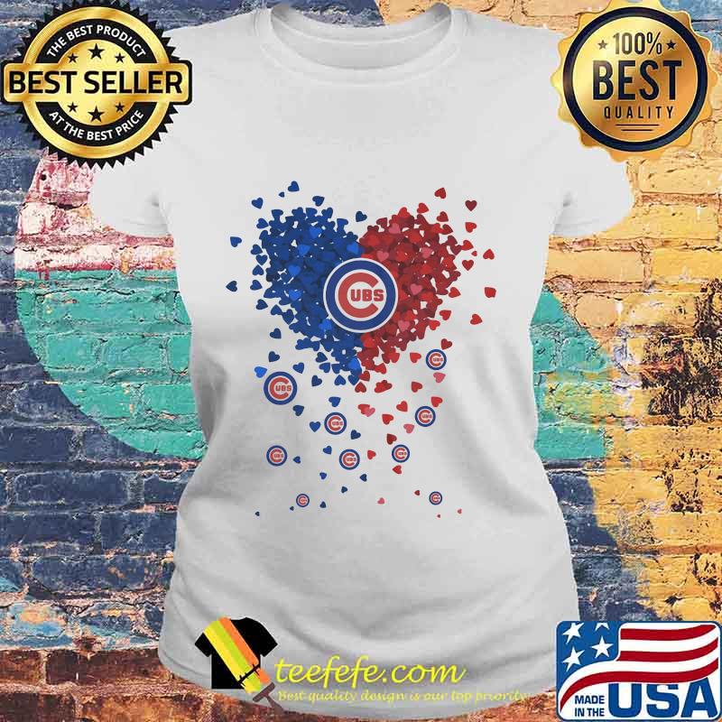 Chicago cubs baseball logo hearts s Laides tee Chicago cubs baseball logo hearts s Laides tee