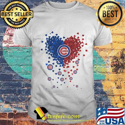 Chicago cubs baseball logo hearts shirt