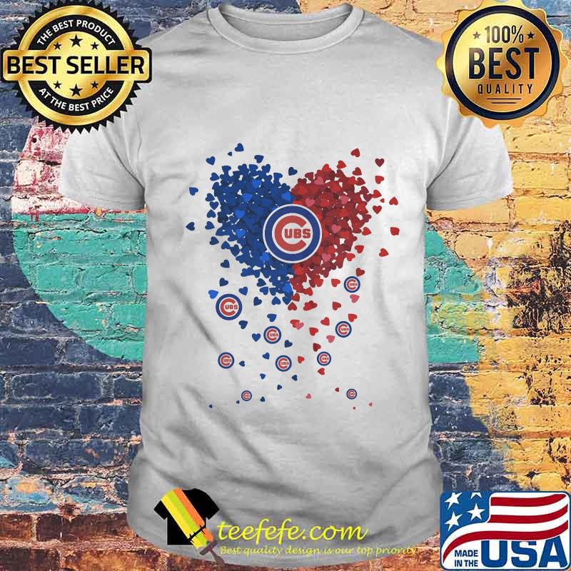 Chicago cubs baseball logo hearts shirt