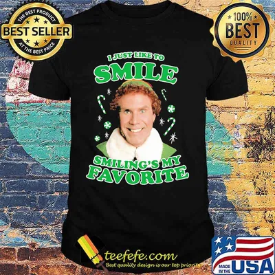 Christmas elf i just like to smile smiling's my favorite shirt
