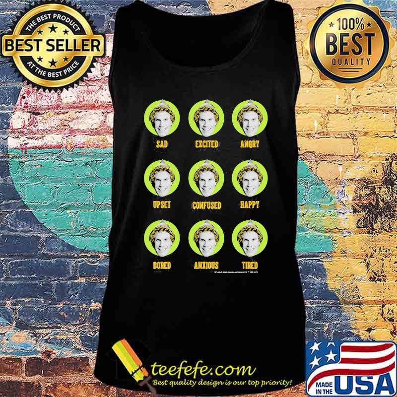 Christmas elf sad excited angry upset confused happy bored anxious tired s Tank top Christmas elf sad excited angry upset confused happy bored anxious tired s Tank top