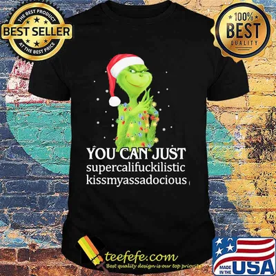 Christmas grinch santa you can just supercalifuckilistic kissmyassadocious shirt